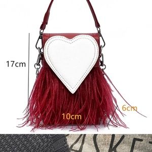 Designer Heart Feather Crossbody Bags Chain